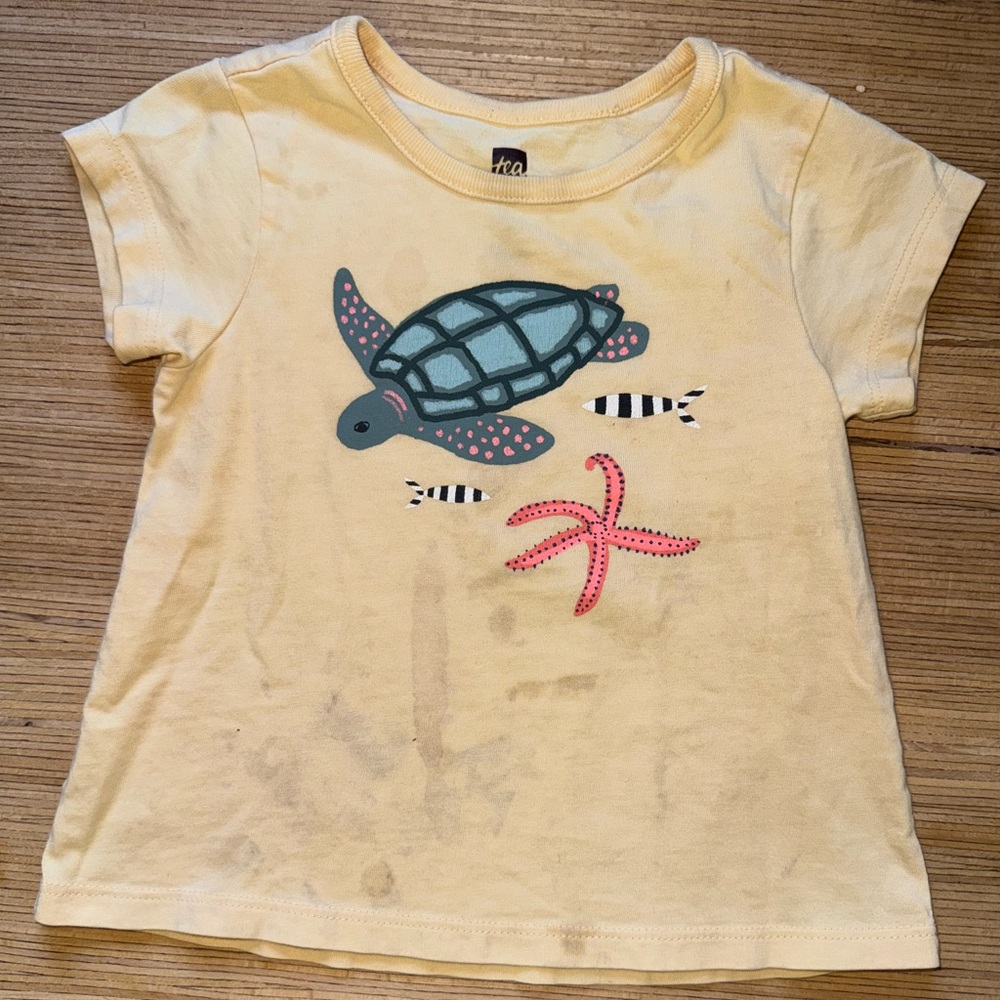 Tea Collection Yellow Sea Turtle Kids Tee